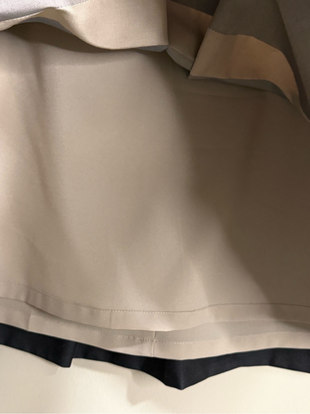 Ann Taylor Beige A-Line Pleated Skirt with Navy and Blue Stripes - Picture 4 of 7